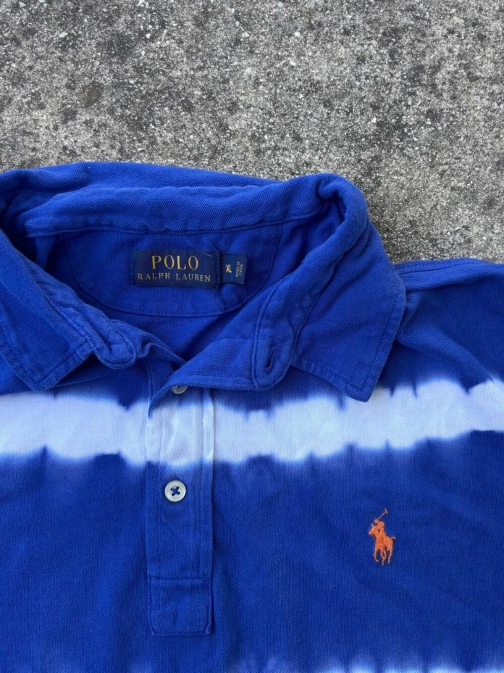Polo Ralph Lauren Shirt Wavy White Stripes Blue XL
